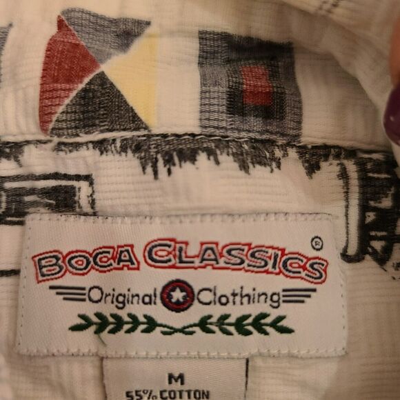 Boca Classics Mens Button Up Shirt Multi-Color Size Medium Cotton Blend - Picture 5 of 14